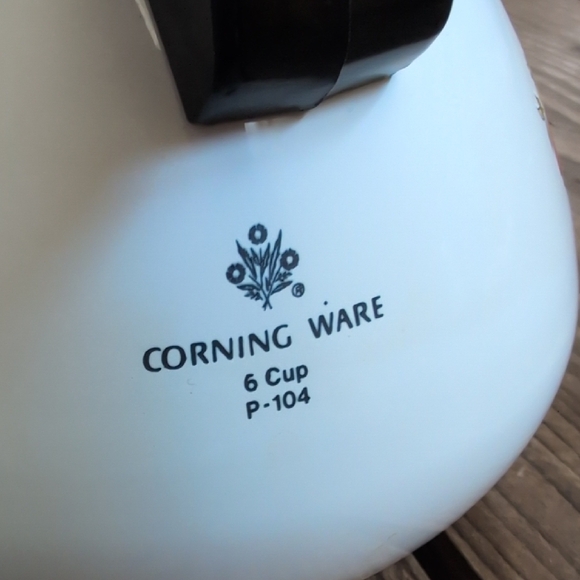 Corningware White Floral Coffee Pot with Black Handle - Picture 2 of 6
